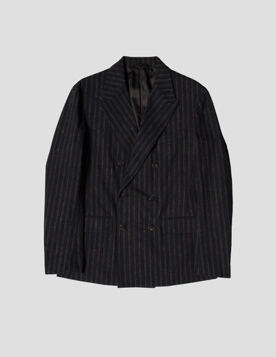 Kapatid - Double Breasted Jacket in Chalk Stripes - Front