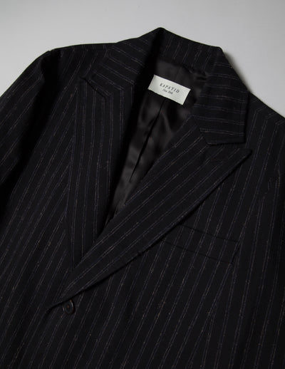 Kapatid - Chalk Stripe Top Coat  - Made in the USA - Lapel