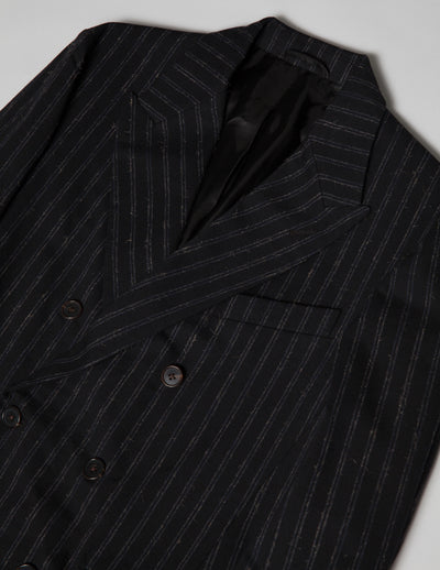 Kapatid - Double Breasted Jacket in Chalk Stripes - Detail