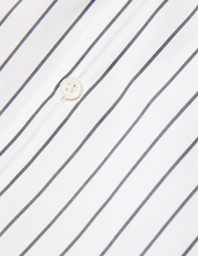 Kapatid - Gray and White Dress Striped Shirt - Made in the USA - Button