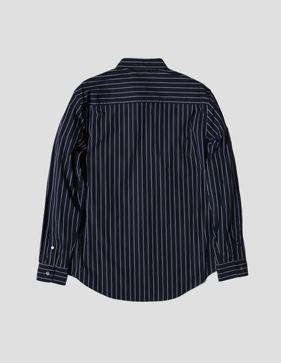Kapatid - Gray and Navy Striped Dress Shirt - Made in the USA - Back