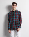 Kapatid - Men's Teal Plaid Flannel Shirt Made in the USA - Model