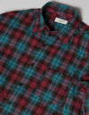 Kapatid - Men's Teal Plaid Flannel Shirt Made in the USA - Detail