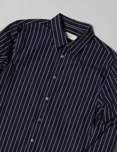 Kapatid - Gray and Navy Striped Dress Shirt - Made in the USA - Detail